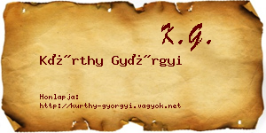 Kürthy Györgyi névjegykártya